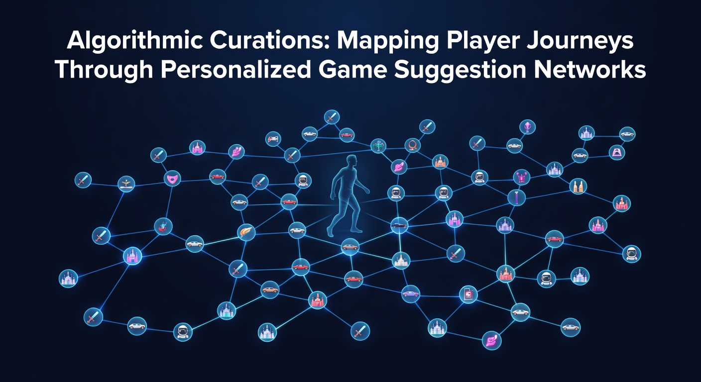 Network diagram illustrating how algorithmic systems track and connect player preferences across multiple game genres and platforms