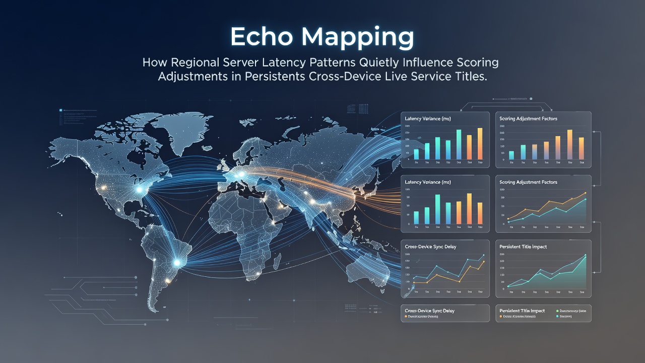 Network latency visualization across global server regions in live service games