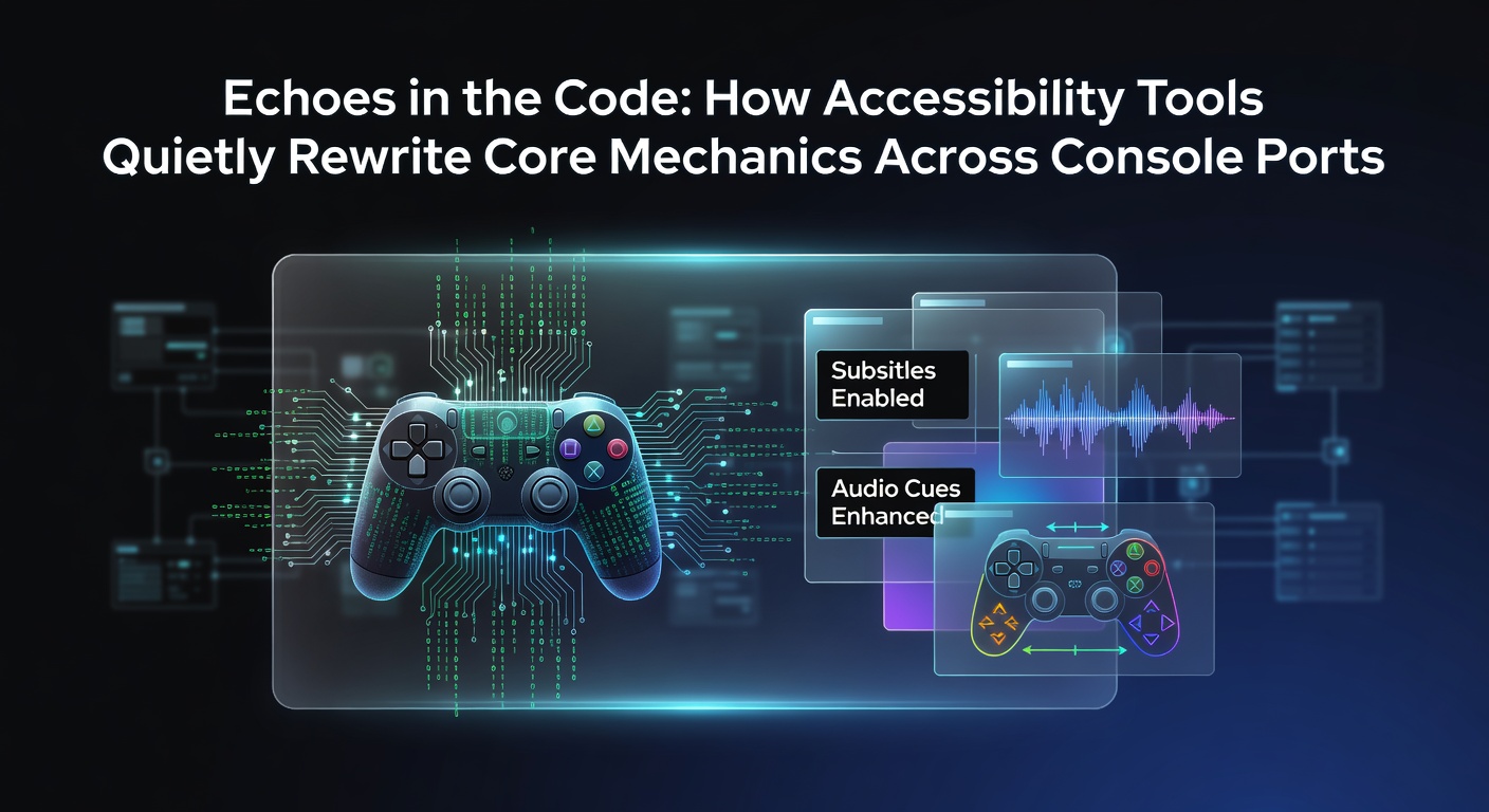Accessibility testing session on console hardware showing modified game mechanics in action