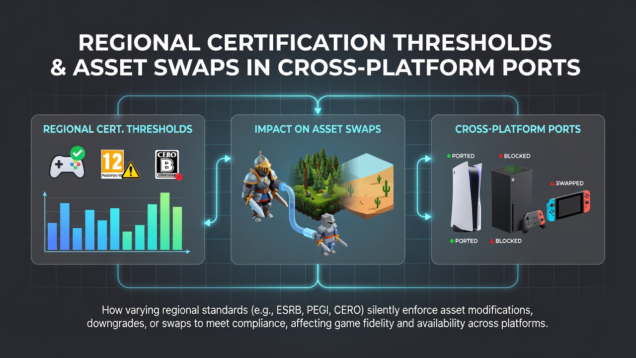 Side-by-side comparison of game assets before and after regional certification adjustments