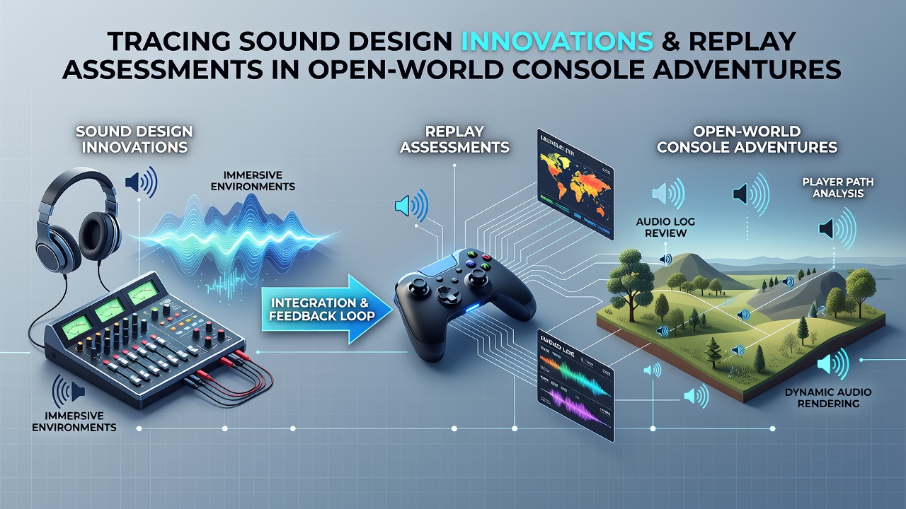 Console gameplay screen showing environmental audio cues in an open-world indie adventure