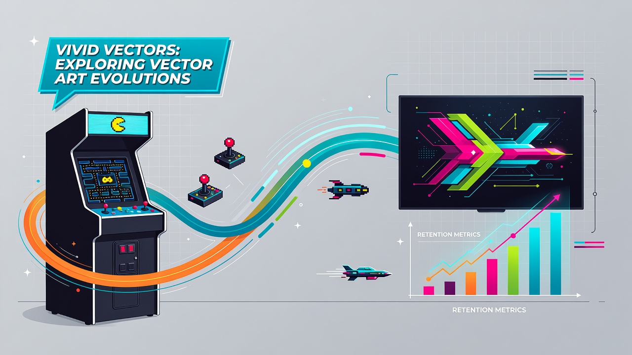 Vector art evolution in arcade revival games showing crisp lines and retro-modern fusion
